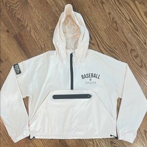Baseball Pullover Hoodie - Cream